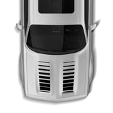 Top-down view of a silver car on a white background